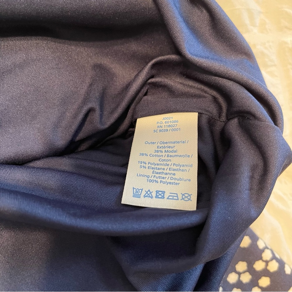 Boden Lined 3/4 Sleeve Dress, Navy & White, with Pockets. Size 4 US / 8 UK. - Picture 6 of 10